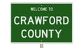 Road sign for Crawford County Royalty Free Stock Photo