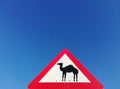 Road sign: danger of wandering animals