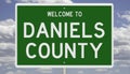 Road sign for Daniels County