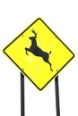 Road sign deer crossing Royalty Free Stock Photo