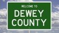 Road sign for Dewey County