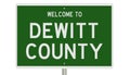 Road sign for DeWitt County