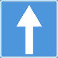 Road sign of the direction of movement. Vector image.