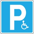 Road sign `Disabled parking`. Russia