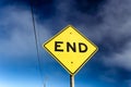 Road Sign Displaying End Royalty Free Stock Photo