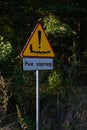 Road sign Dog sledding. Masuria in Poland.