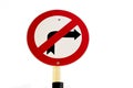Road sign don't turn right on white background Royalty Free Stock Photo