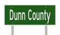 Road sign for Dunn County