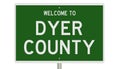 Road sign for Dyer County