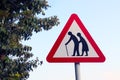 Road sign with elderly people Royalty Free Stock Photo