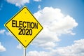 Road sign Election 2020 on sky Royalty Free Stock Photo