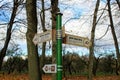 A road sign in the estate of Leo Tolstoy in Yasnaya Polyana