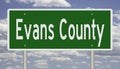 Road sign for Evans County