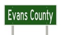 Road sign for Evans County