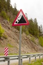 Road sign - Falling rocks Royalty Free Stock Photo