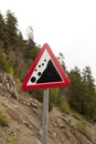 Road sign - Falling rocks Royalty Free Stock Photo