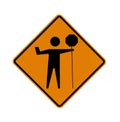 Road sign - flagman Royalty Free Stock Photo