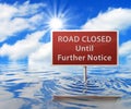 Road Sign in Flooded Area Royalty Free Stock Photo