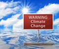 Road Sign in Flooded Area Royalty Free Stock Photo