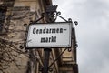 Road Sign of Gendarmenmarkt in Berlin, Germany