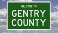 Road sign for Gentry County