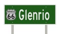 Road sign for Glenrio New Mexico on Route 66