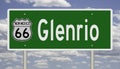 Road sign for Glenrio New Mexico on Route 66