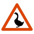 Road sign, goose crossing the road, vector Royalty Free Stock Photo