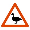 Road sign, goose crossing the road, vector Royalty Free Stock Photo