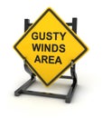 Road sign - gusty winds area Royalty Free Stock Photo