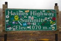 Road Sign, Haines Highway Summit Royalty Free Stock Photo