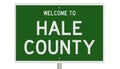 Road sign for Hale County