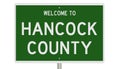 Road sign for Hancock County