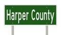 Road sign for Harper County