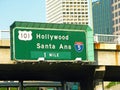 Road sign: Hollywood and Santa Ana-3- 07-09-34 Royalty Free Stock Photo