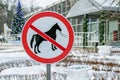 Road sign horse forbidden
