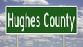 Road sign for Hughes County