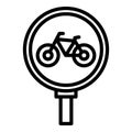 Road sign icon outline vector. Bike parking