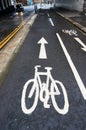 Road sign on a typical cycle path in UK