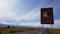 The road sign indicating the main entrance to the Atacama Large Millimeter Array ALMA, Atacama Desert, Chile Royalty Free Stock Photo