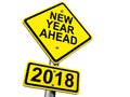 Road Sign Indicating New Year 2018 Ahead Royalty Free Stock Photo