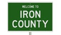 Road sign for Iron County