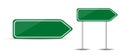 Road Sign Isolated on White Background Blank green arrow traffic. Vector Illustration.