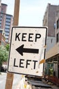 Road Sign Keep Left Royalty Free Stock Photo