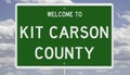 Road sign for Kit Carson County