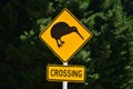 Road sign `Kiwi Crossing`, New Zealand Royalty Free Stock Photo