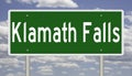 Road sign for Klamath Falls Oregon