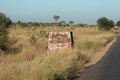 Road sign in Kruger National Park, South Africa showing distances and directions