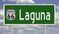 Road sign for Laguna New Mexico on Route 66