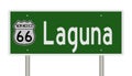 Road sign for Laguna New Mexico on Route 66